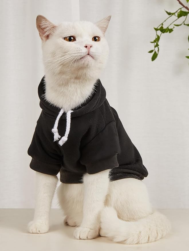 QWINEE Basic Dog Hoodie Sweatshirt Puppy Sweater Warm Cat Costumes Pet Clothes - Image 3