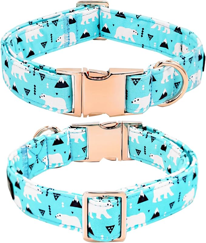 Dog Collar-Bow Dog Collar Blue Bear Pattern Pet Collar Dog Cute Bow Tie Soft - Image 4