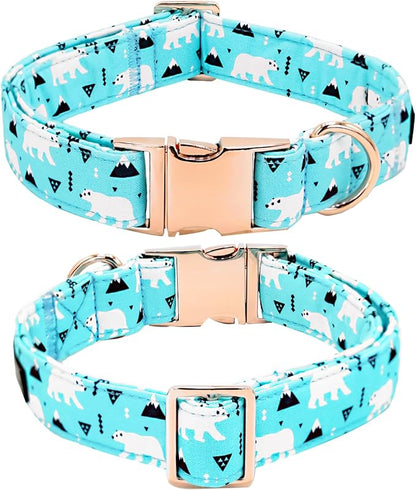 Dog Collar-Bow Dog Collar Blue Bear Pattern Pet Collar Dog Cute Bow Tie Soft - Image 4