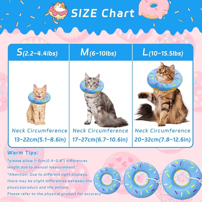 Cat Cone Soft Collar, Adjustable Cat Recovery Collars Kitten Cones to Stop - Image 2