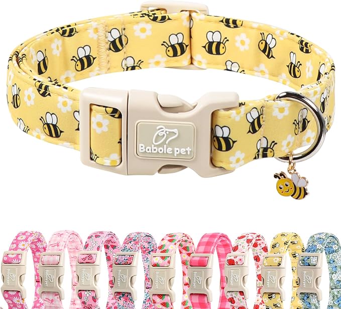 Bee & Daisy Dog Collar for Giant Large Dogs by Babolepet