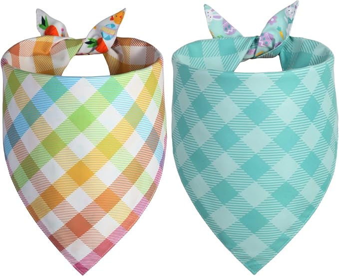 Easter Dog Bandana XLarge 2PCS, Colorful Scarf - Image 2