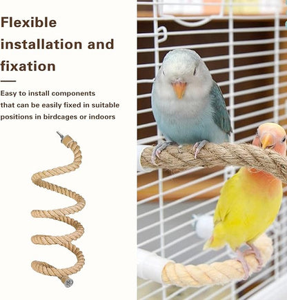 Bird Rope Perch for Parrots, Bird Cage Climbing Rope Toys Accessories, Bendable - Image 7