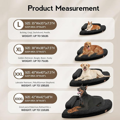 Large Orthopedic Dog Bed with Sides XXL Dog Beds with Removable Washable Cover - Image 6