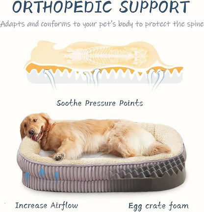 Orthopedic Dog Bed for Extra Large Dogs Breeds, High Density Egg Crate Foam Dog - Image 2