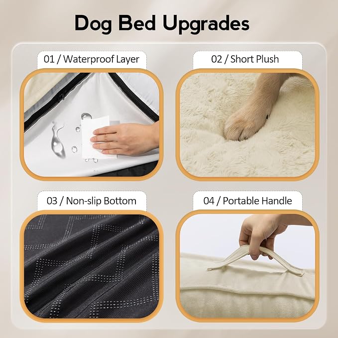 Large Orthopedic Dog Bed with Sides Big Dog Beds with Removable Washable Cover - Image 5
