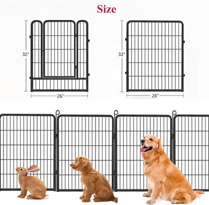 Dog Playpen, 32inch 20 Panels Outdoor Dog Fence Indoor Dog Pen Anti-Rust Pet - Image 7