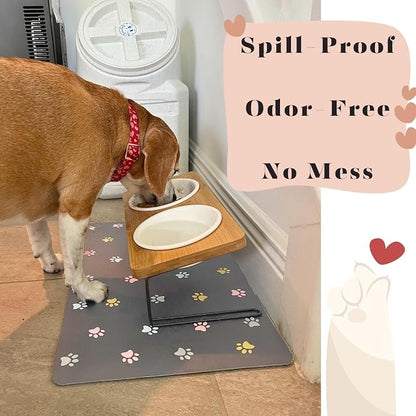 Cat Food Mat Absorbent Dog Mat for Food and Water Non Slip Quick Dry Dog Bowl - Image 6