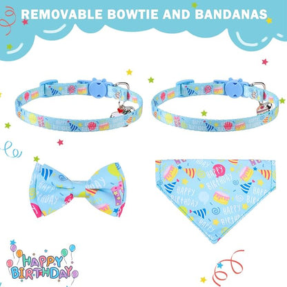 SCENEREAL Cat Bandana Collars for Birthday - Image 4