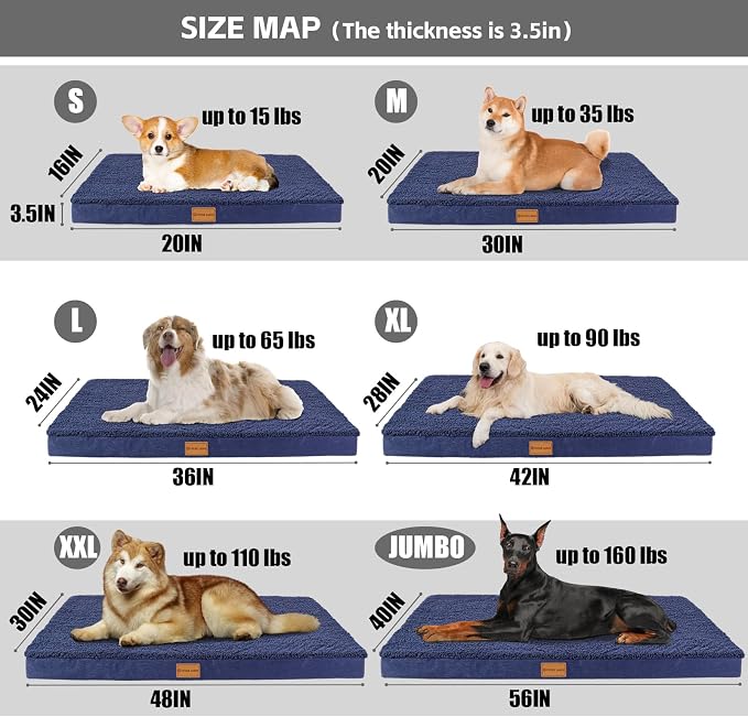 Patas Lague Orthopedic Dog Bed for Small Dogs 20''X15'', Soft Waterproof Egg - Image 5