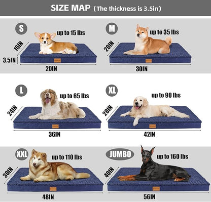 Patas Lague Orthopedic XL Dog Bed Large Sized Dog 42''X28'', Soft Waterproof - Image 5