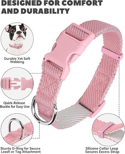 Dynmeow Soft and Breathable Cotton Dog Collar, Durable Adjustable Heavy-Duty - Image 7