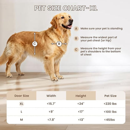 XL Dog Door for Door, Never Rust Plastic Extra Large Doggy Door for Interior - Image 5