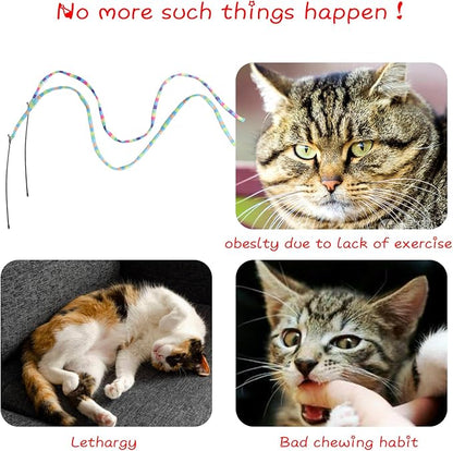 Cat Wand Toys Interactive Kitten Toys Cat Teaser Wand String Feather - Image 5