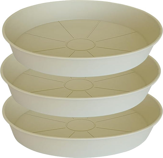 3 Pack of 20 22 inch Plant Saucer, 3.6" Depth Tray, Large Deep Garden Plastic by Bleuhome