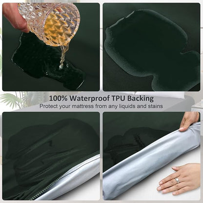 King Mattress Protector Waterproof, Fitted Sheet Style Breathable Mattress Cover - Image 3