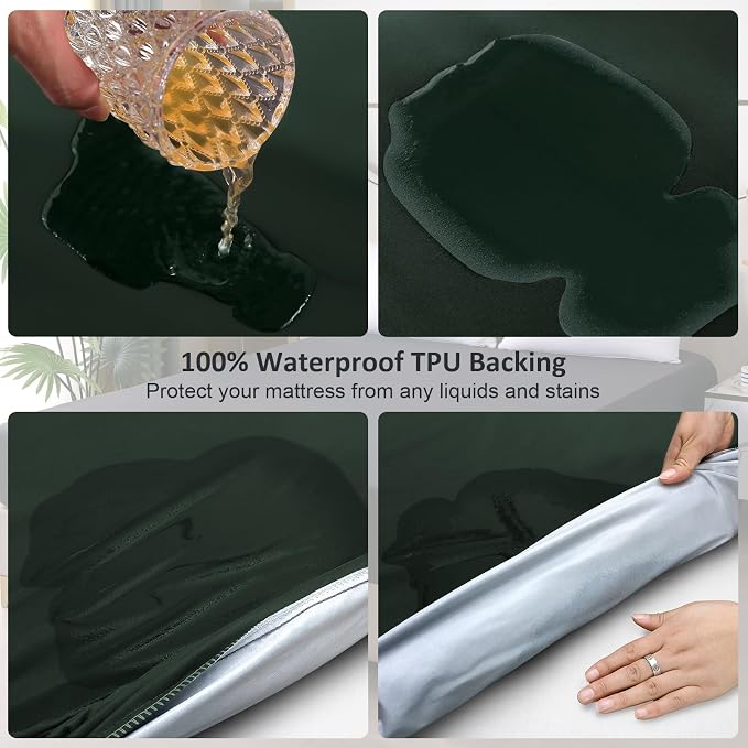 Queen Mattress Protector Waterproof, Fitted Sheet Style Breathable Mattress - Image 3