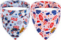 4th of July Dog Bandanas with Snap Button, 2 Pack American Flag Pet Scarf by THLOHDogBandanas