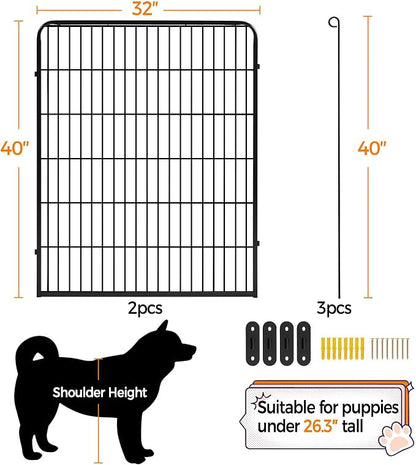 Yaheetech Dog Playpen Outdoor, 40 inch 2 Panels Dog Pen Indoor Heavy Duty Puppy - Image 7