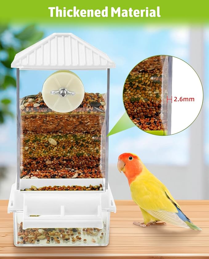 Hamiledyi Automatic Bird Feeder 2 Pcs No Mess Bird Cage Feeder Seed Food - Image 5