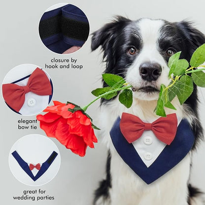 FUAMEY Dog Tuxedo for Medium Dogs, Dog Formal Suit Dogs Attire Pet Bow Tie - Image 5