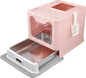 Enclosed Cat Litter Box with Lid Top Exit Covered Metal Stainless Steel Litter by Unknown
