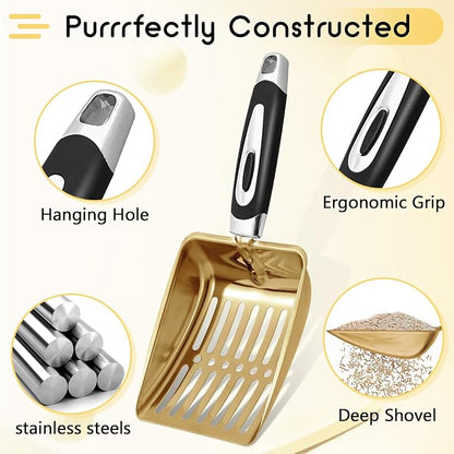 Stainless Steel Cat Litter Scoop, Metal Cat Litter Scoop, Kitty Metal Scooper - Image 3