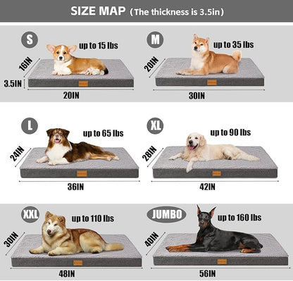 Patas Lague Orthopedic XL Dog Bed Large Sized Dog 48''X30'', Soft Waterproof - Image 6