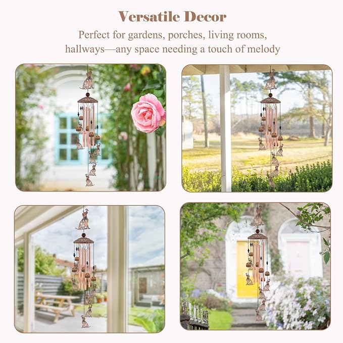 Dog Wind Chimes for Outside, 35‘’ Metal Dog WindChimes Gifts for Women/Men - Image 7