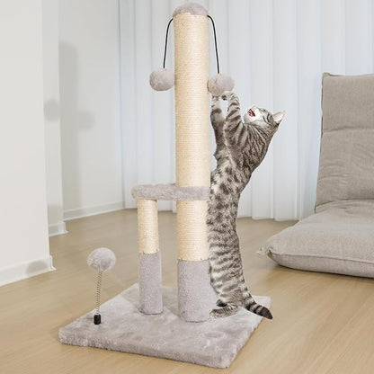 Dimaka Tall Cat Scratching Post, Double Lower Posts Extra Stable Cat Post Tree - Image 3