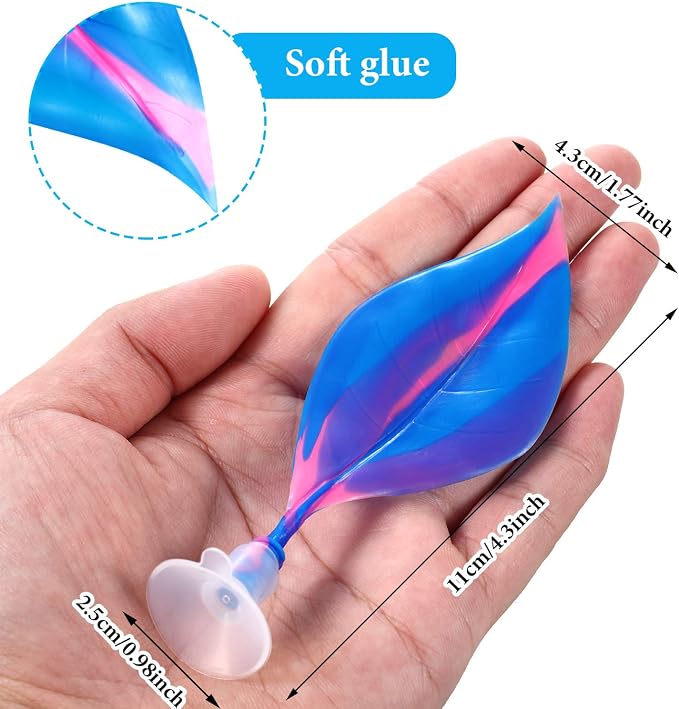 WILLBOND 2 Pcs Blue Silicone Betta Fish Bed Leaf Hammock Betta Fish Tank - Image 2