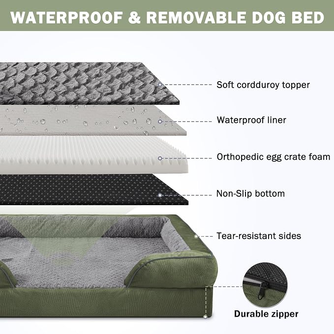 INVENHO Orthopedic Medium Dog Dogs, Egg-Crate Foam Dog Couch - Image 4
