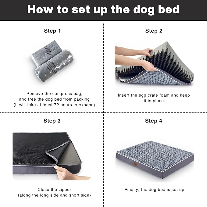 WESTERN HOME WH Large Dog Bed for Large, Medium Dogs, Orthopedic Pet Bed - Image 5