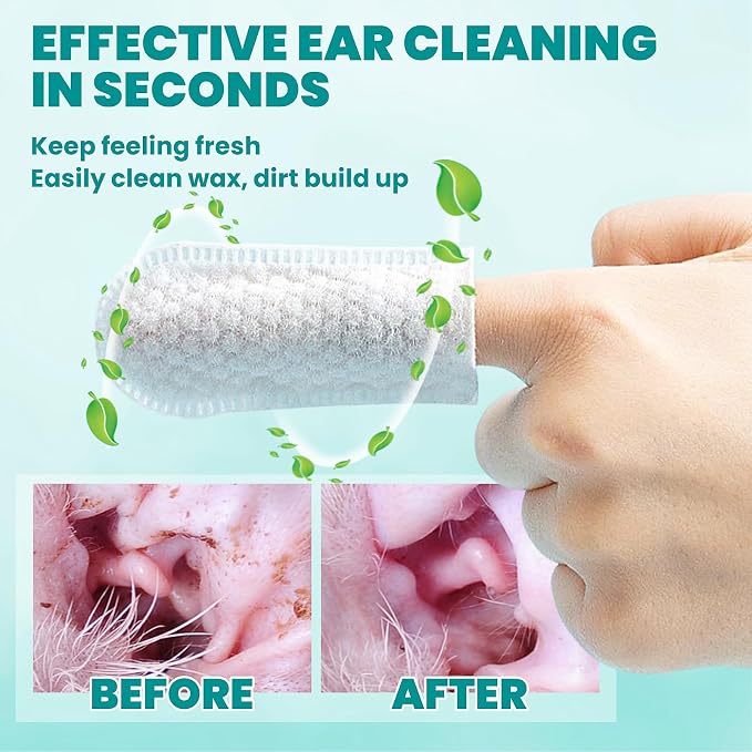 Ear Cleaner Finger Wipes 120 Counts, Dog Ear Cleaner, Grooming Kit Care - Image 4