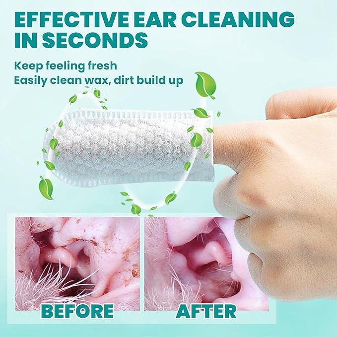 Ear Cleaner Finger Wipes 60 Counts, Dog Ear Cleaner, Soft & Easy Otic Cleaning - Image 4