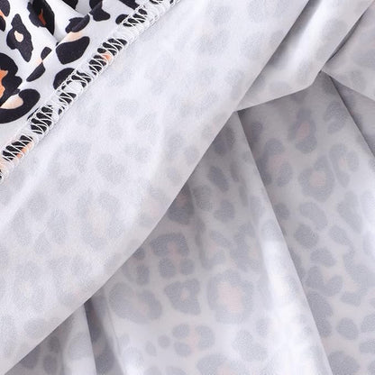Toddler Baby Girls Summer Clothes Outfits Ruffled Sleeve Dinosaur Shirt Leopard - Image 5