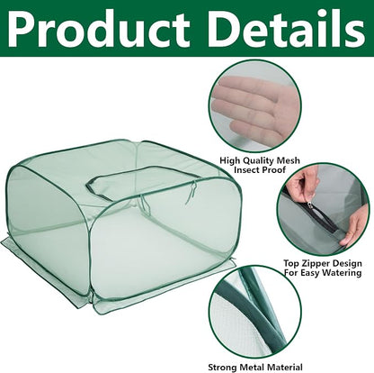 35" x 35" x 27.5" Pop Up Mesh Plant Cover, Foldable Plant Protector Mesh Plant - Image 3