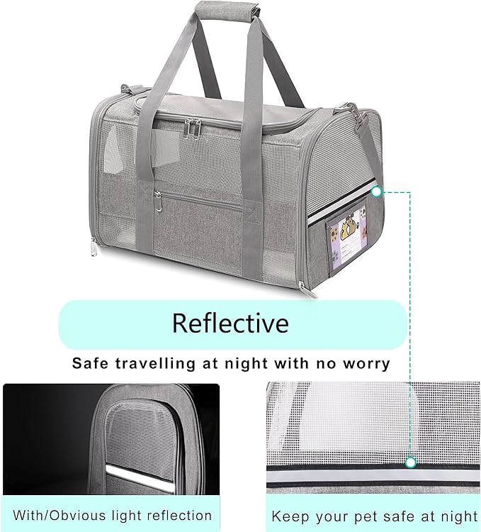 Soft - Sided Pet Carrier for Cats and Small Dogs, Airline - Approved, Foldable - Image 4