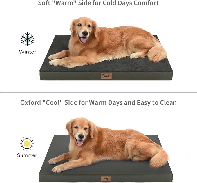 Large Comfy Washable Dog Bed, Orthopedic Egg Crate Foam Dog Crate Mat - Image 3