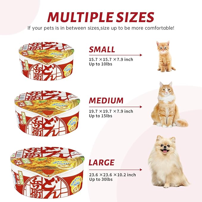 寵幸 Ramen Noodle Dog & Cat Bed, Keep Warm and Super Soft Creative Pet Nest - Image 6