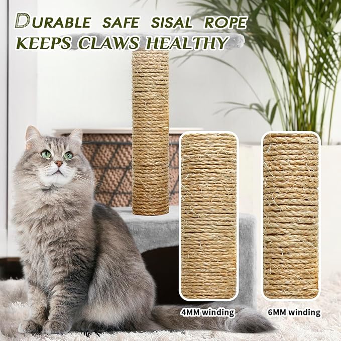 1/6 Inch Natural Sisal Rope, for Cat Scratching Post, DIY Hemp Twine, - Image 6