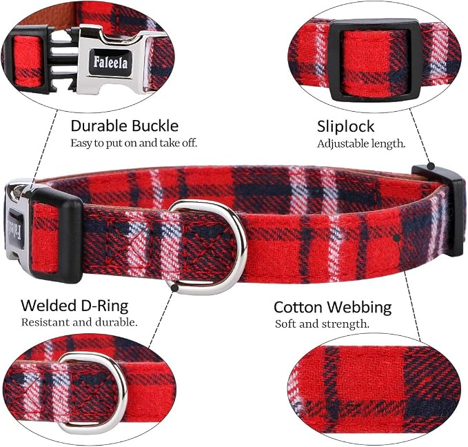 Faleela Soft &Comfy Bowtie Christmas Dog Collar, Detachable and Adjustable Bow - Image 2