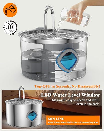 Cat Water Fountain Stainless Steel - Image 5