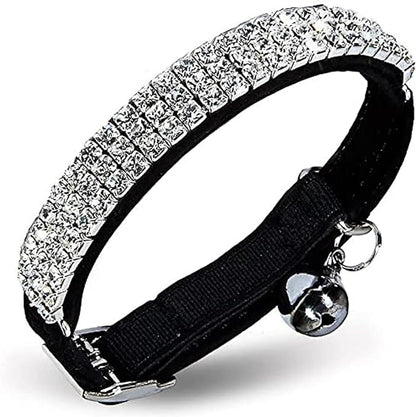 CHUKCHI Soft Velvet Safe Cat Adjustable Collar Bling Diamante by CHUKCHI