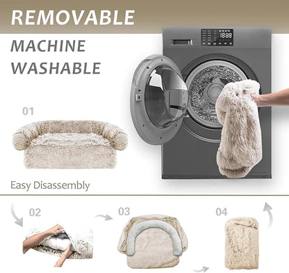 Calming Dogs/Cats Bed Mats, Dog Pad Washable Removable Couch Cover, Plush Long - Image 5