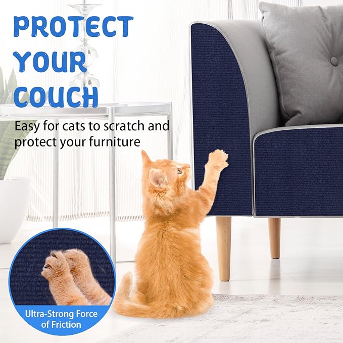 Climbing Cat Scratcher Mat Trimmable Cat Scratching Post Carpet 118’’x15.8’’ - Image 4