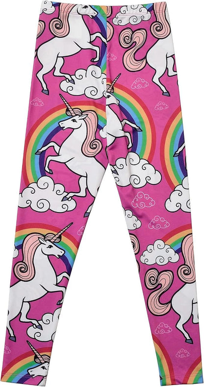 Girl Unicorn Leggings Kid Rainbow Print Legging Tights Trousers Slim Long Pants - Image 3