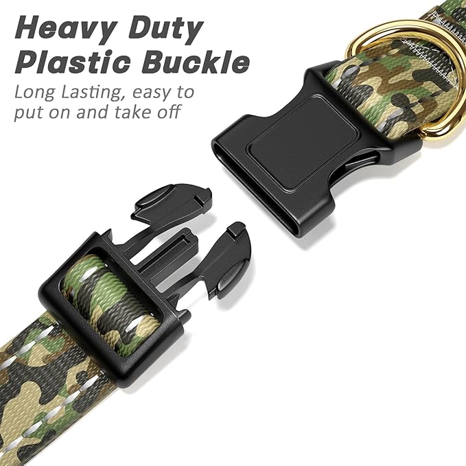 MOODEL Reflective Dog Collar for Medium Dogs, Cute Camouflage Adjustable - Image 4