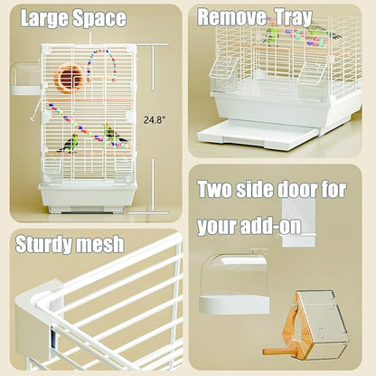 Basic Bird Cage, 24.8inch Parrot Cage, Bird Cage - Image 4