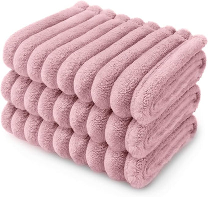 LINENLUX 1 Pack 3 Soft Dog Blanket Washable Warm Fleece Cat Blankets by LINENLUX